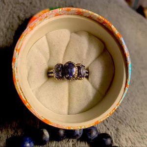 Sterling silver genuine tanzanite ring 925